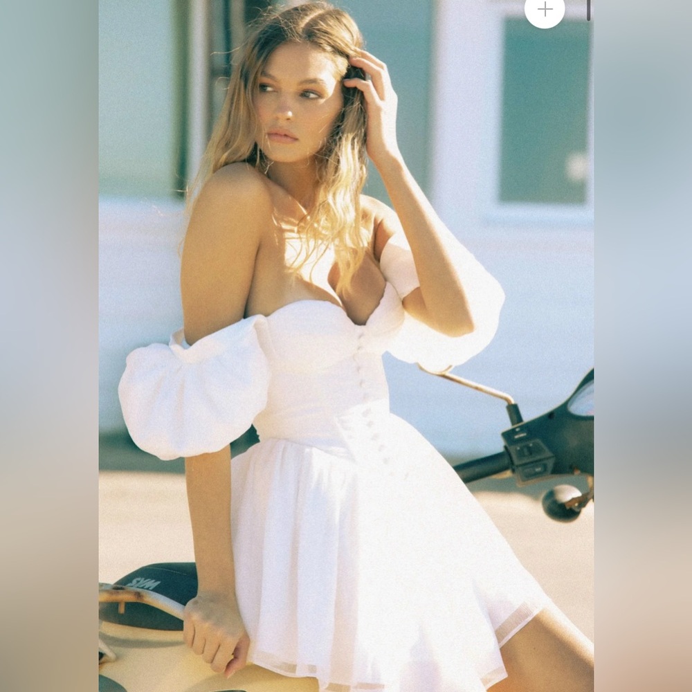 Adeirlina Bridal White Corset Mini Dress